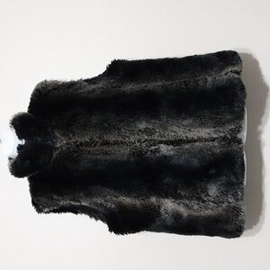 Kristen Blake coat jacket women XL reversible faux fur zip up black boho grunge